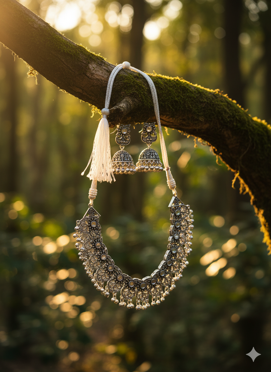 Shvet Noor Oxidised Set