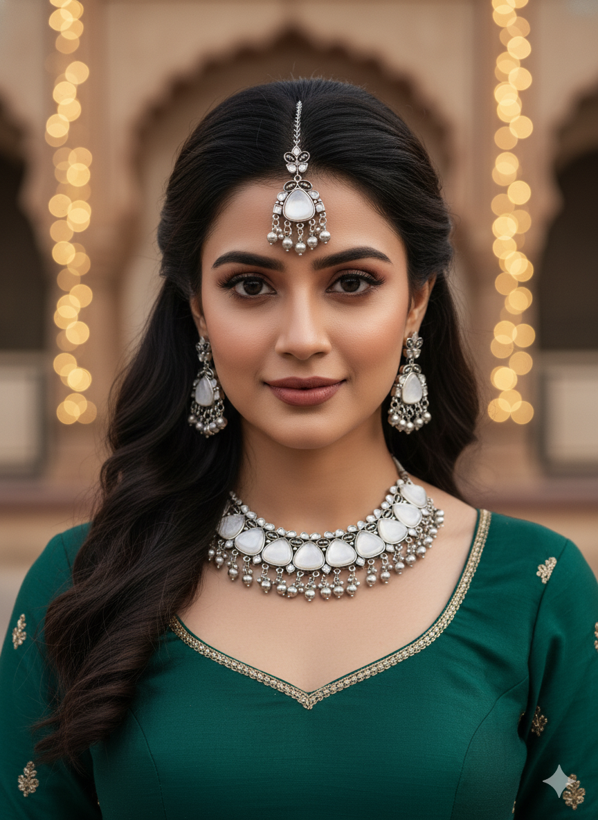 Moon Drop Oxidized Jewelry Set - Image 3