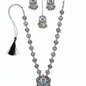 Dilruba Multicolor Oxidized Long Necklace Set